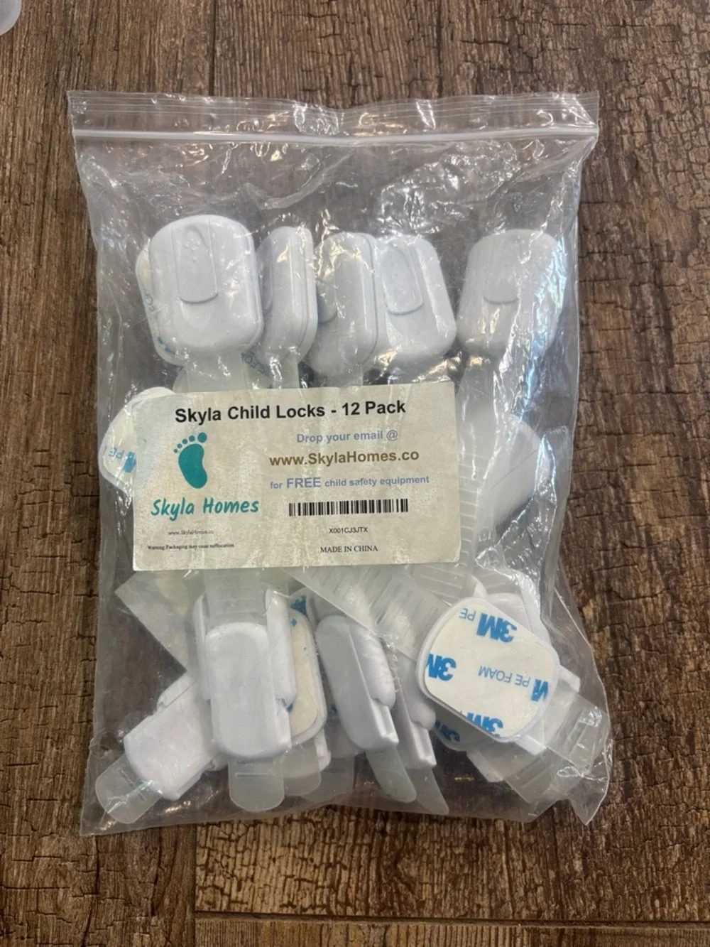 White Child Safety Cabinet Locks – Pack of 10 Adhesive Straps